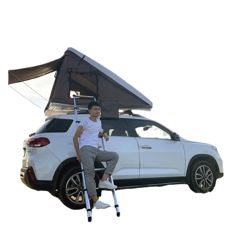 Car Roof Tent Hydraulic Hard Shell SUV Car Universal Self-Driving Travel Double Automatic A- Line Triangle Tent