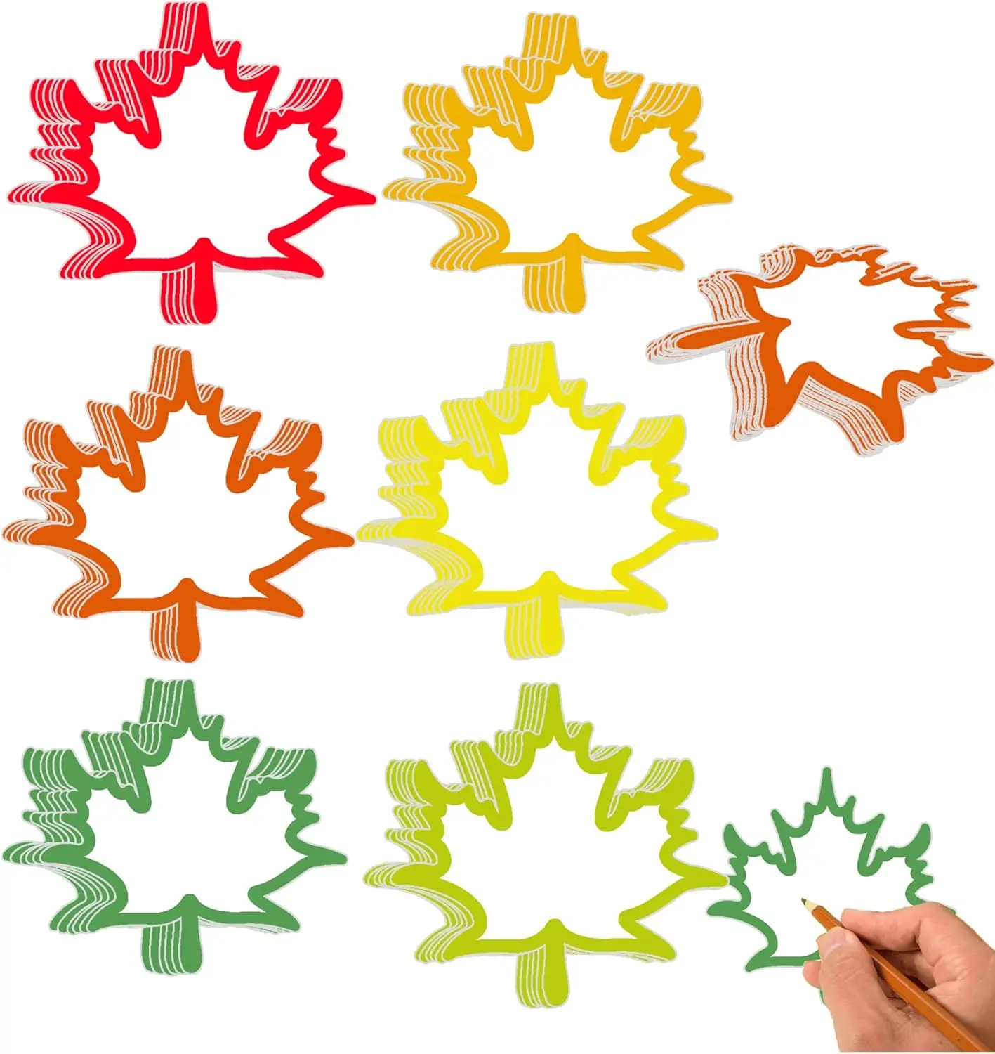 

Осенние кленовые листья Бумага для вырезания Бумага 4-дюймовая пустая бумага на День Благодарения Открытая урожайная бумага 180 шт. Кленовые листья Форма Вырезы Осень