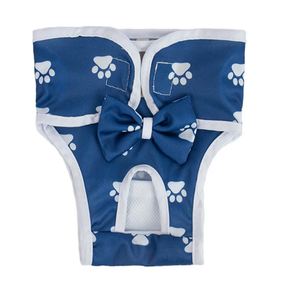Culotte hygiénique lavable pour chiens, réglable et respirante, motif pattes de chien, short confortable pour chiots, sous-vêtement pour la récupération des plaies