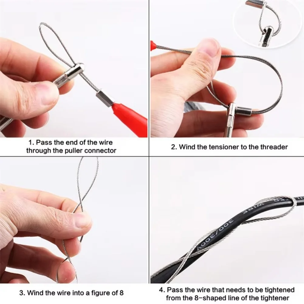 Professional Fish Tape Puller with Cable Retraction Support and Flat Head for Electrical Threading 10 20 30 50 Meter