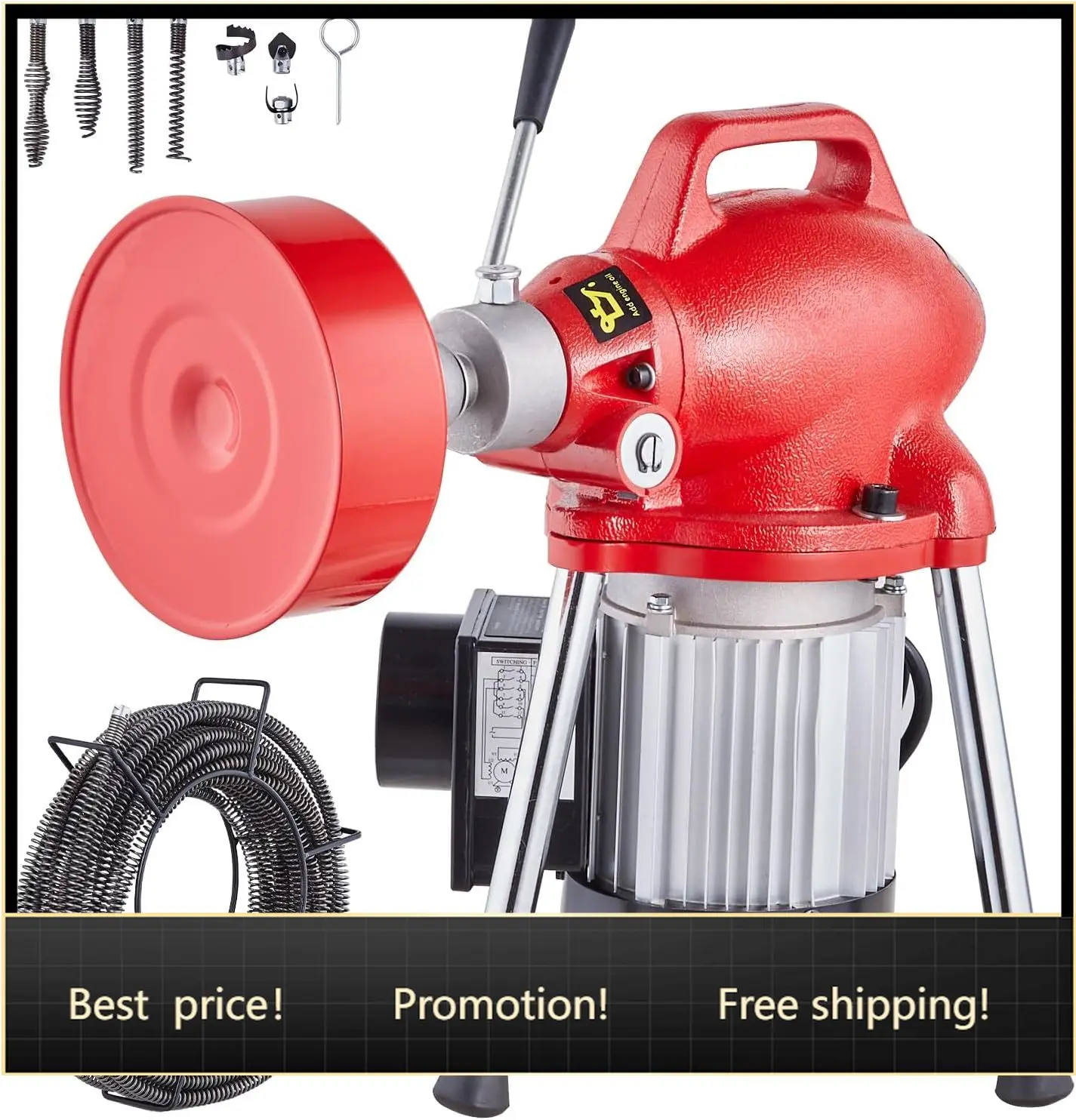 

BestsellerVEVOR Drain Cleaner Machine 66FT x 5/8 Inch, 250W Electric Sewer Snake Auger with 2 Sectional Steel Cables (66' x 5/8"