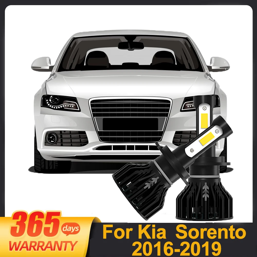 

2 шт. светодиодные фары H7 для Kia Sorento 2016-2019, автомобильный свет 6000K, белые однолучевые лампы, комплект чипов COB