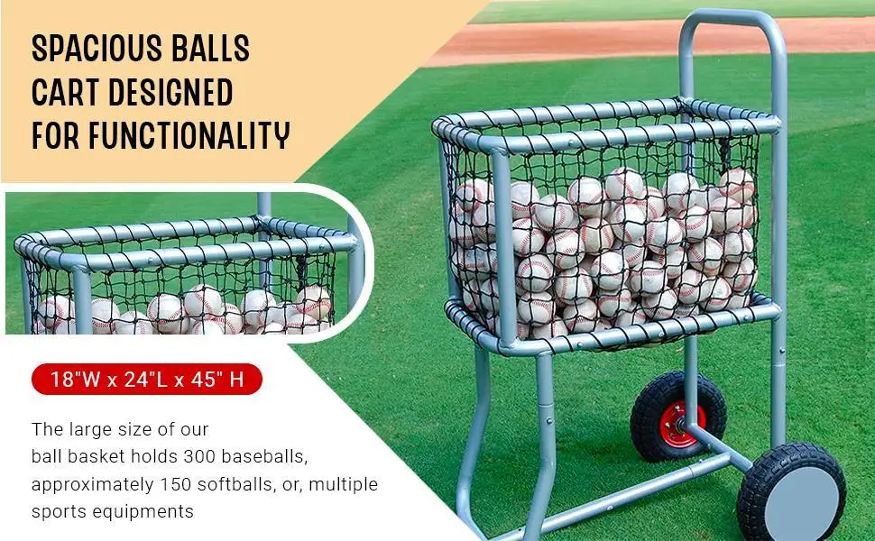 Loker Bola dengan Roda, Gerobak Bola Olahraga yang Dapat Digulung, Rak Penyimpanan Bola Baseball untuk Gym, Sekolah dan Klub, Hitam, H