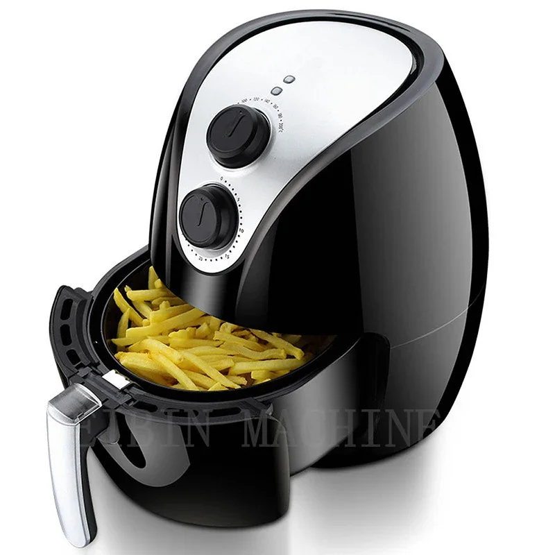 Fritadeira elétrica doméstica sem fumaça, 1250w, 4l, grande capacidade, sem óleo, fritadeira elétrica, máquina de batatas fritas