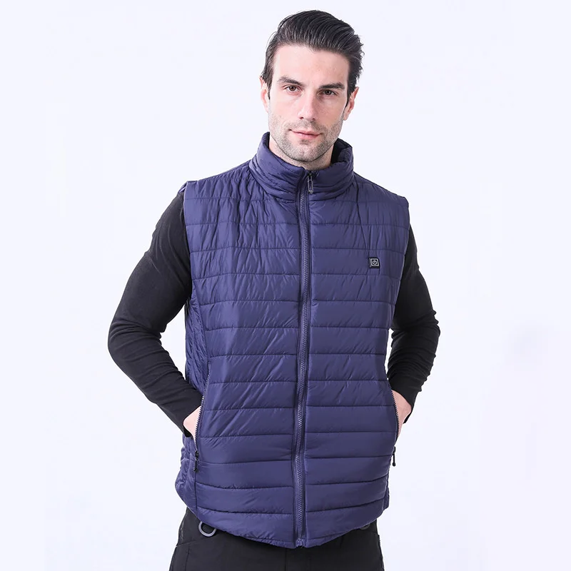 

Esdy Outdoor Electrothermal Vest Cotton Padding Usb Charge Heating Windproof Warm Stand Collar Trekking Fishing Men Women