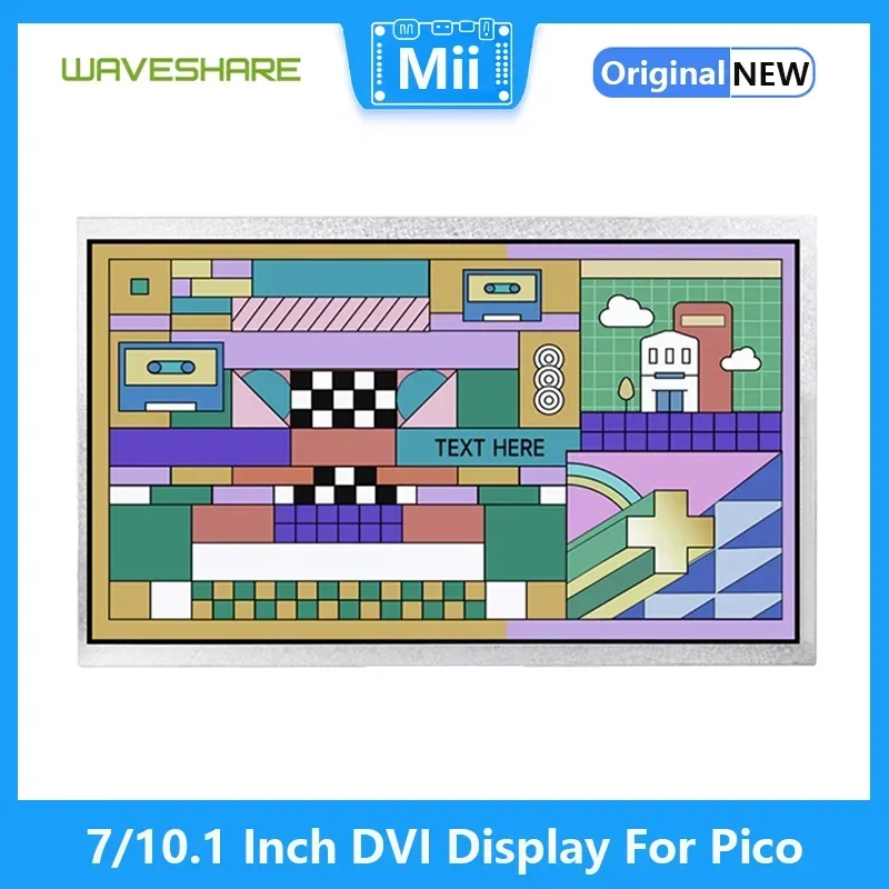 Waveshare 7/10.1 Inch DVI Display Module for Raspberry Pi Pico IPS Panel 1024x600 Pixel DVI Interface Communication