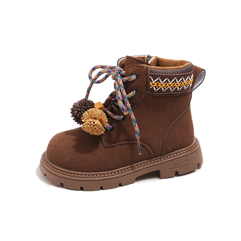 

Зима 2024, универсальные стильные новые детские балетки с кисточками, кожаные ботинки унисекс для мальчиков и девочек, теплые модные ботинки в стиле ретро на хлопковой подкладке