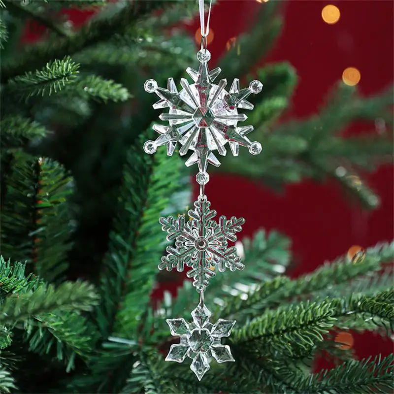 Transparent Snowflake Convenient Suspension Acrylic Snow Flakes Party Supplies Attractive Appearance Charms Ice Pendant Nordic