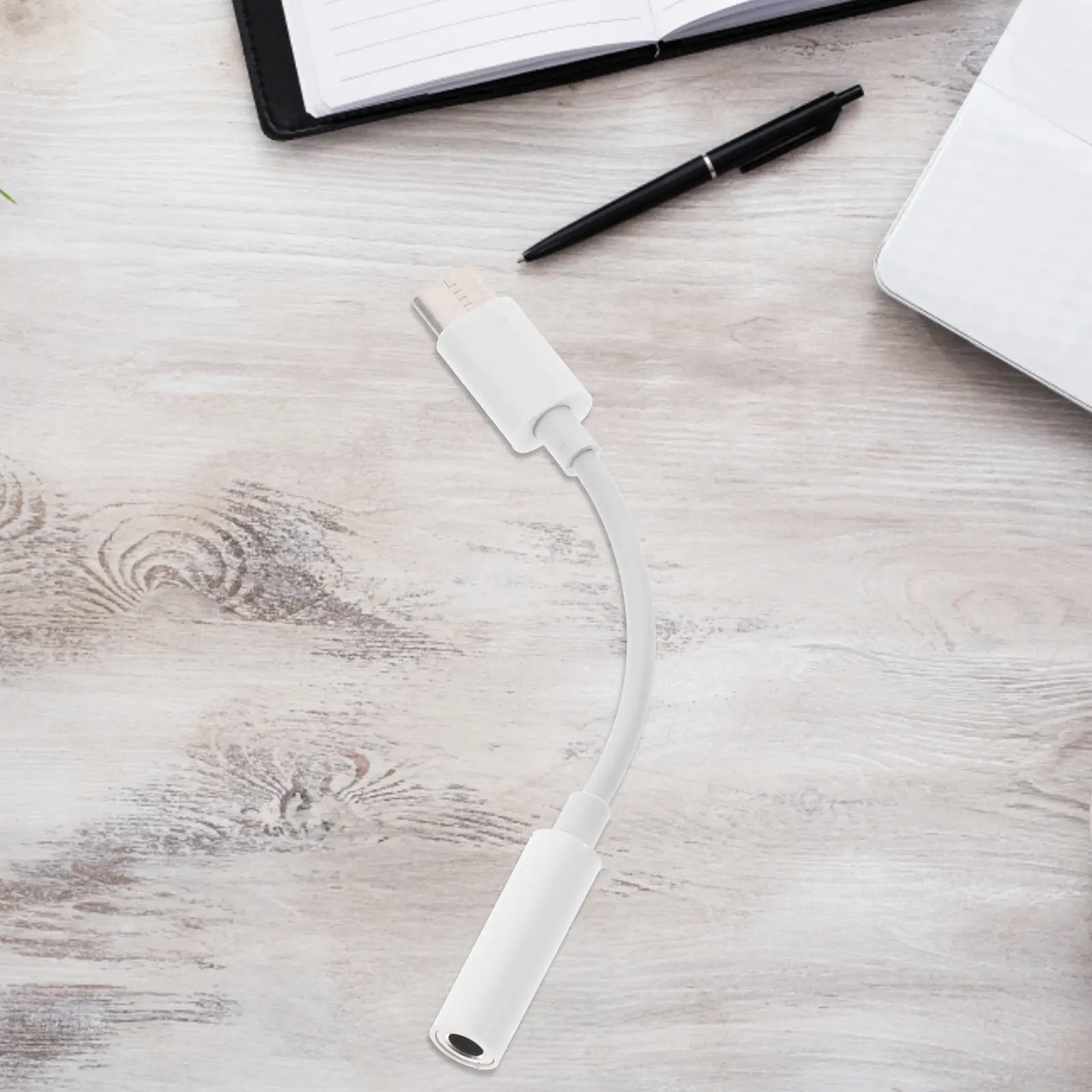 4Pcs Type-C to 3.5mm Audio Adapter for USB Without Jack Enables Music Playback Calling Volume Adjustment While Charging