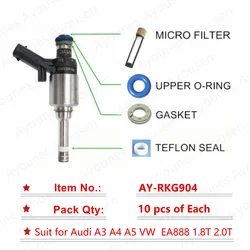10Sets/40pcs Repair Kits for Audi 2.0L GDI Fuel Injector Part 06H906036G 06J906036N 06J998907B 06H906036P 06H906036E AY-RKG904