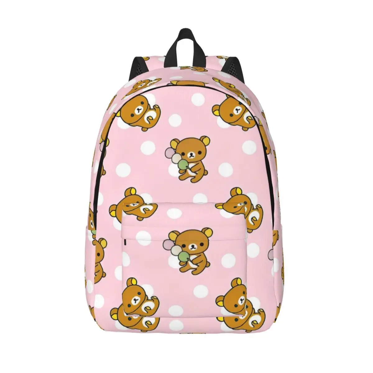 

Розовый рюкзак Rilakkuma с героями мультфильмов для мужчин и женщин, студенческий подростковый рабочий рюкзак, холщовые сумки для колледжа, подарок