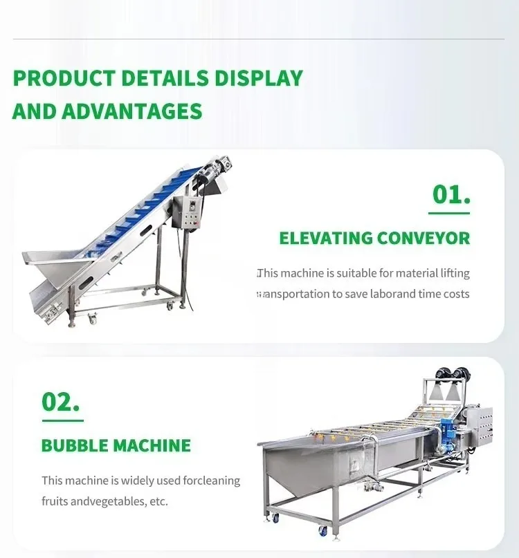New Spinach Leafy Vegetable Washing and Peeling Frozen Processing Line Automatic High Efficiency SUS 304 Stainless Steel