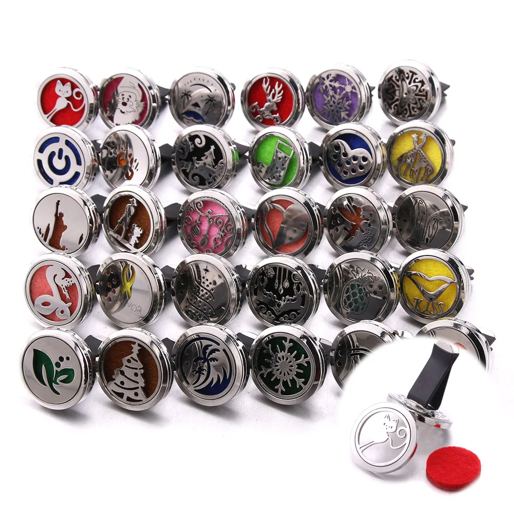 10Pcs/Lot Stainless steel Car Air Freshener Car Perfume Diffuser Clip Car Air Auto Vent Freshener Essential Oil Perfume Locket