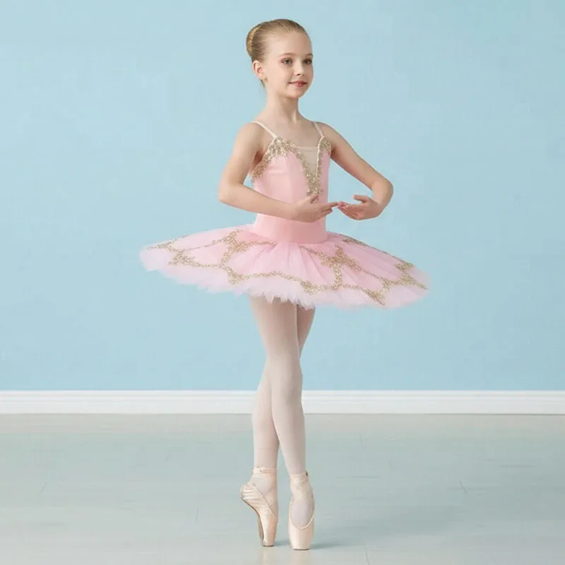 Kinder-Ballerina-Kleid in Pfirsichfarbe, Schaufensterdekoration, Cygnet-Tanzkleid, Tutu-Kleid, Performance-Tanzkostüm