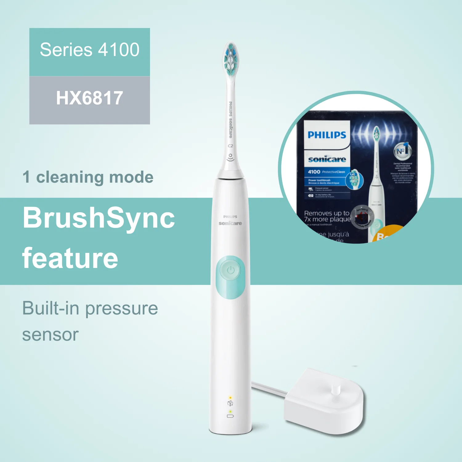 

Philips Electric Toothbrush Sonicare ProtectiveClean 4100 HX6817