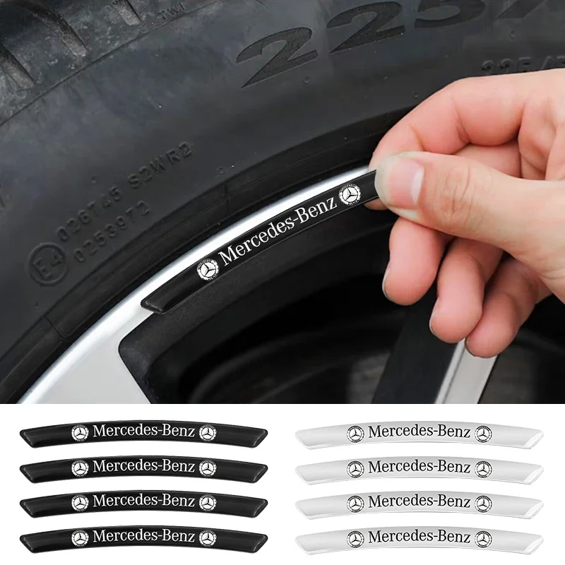 

4Pcs Car Wheel Hub Badge Tire Rim 3D Stickers For Mercedes Benz A B C E S M Class AMG CLA CLS W212 W213 W204 W205 W176 W210