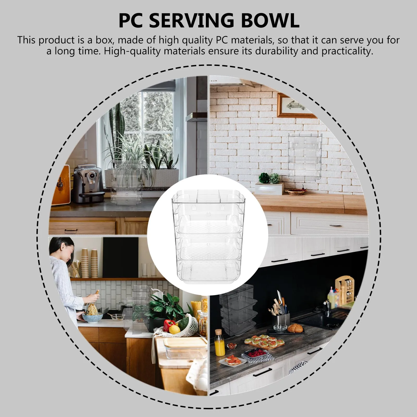 

Transparent 3 Layers Prep Dishes Plate Large Capacity Kitchen Storage ganizer Tray H type Buckle Anti skid Mat Drawer Style Food