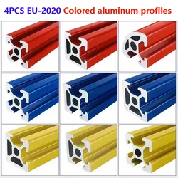 4PCS EU Standard 2020N1 2020N2 2020R 2020 T-Slot Colored Aluminum Profile Used for 3D Printers or Assembly Line Frameworks 20X20