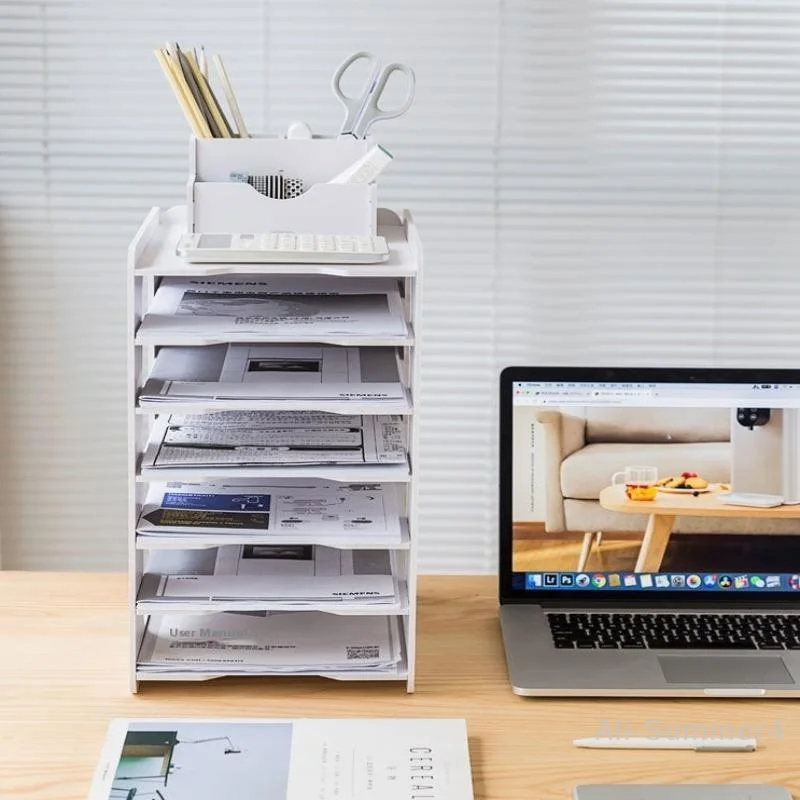 A4 Paper Desktop Storage Rack Document Drawer Organizer Multilayer Space-Saving Storage For Desk Office Stationery Organizer