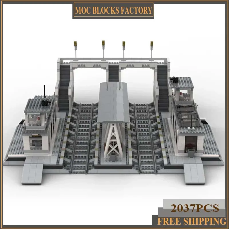 

Railway Train Model Moc Building Blocks Large Train Station Model Technology Bricks DIY Assembly Street View Toy Holiday Gifts