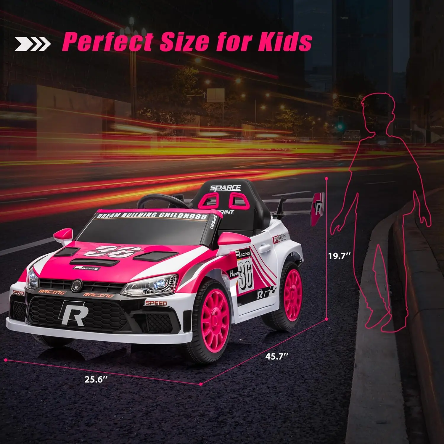 Voiture pour enfants avec télécommande Parent, véhicules électriques alimentés par batterie 12V pour enfants âgés de 3 à 8 ans, moteur puissant, Sport à 3 vitesses