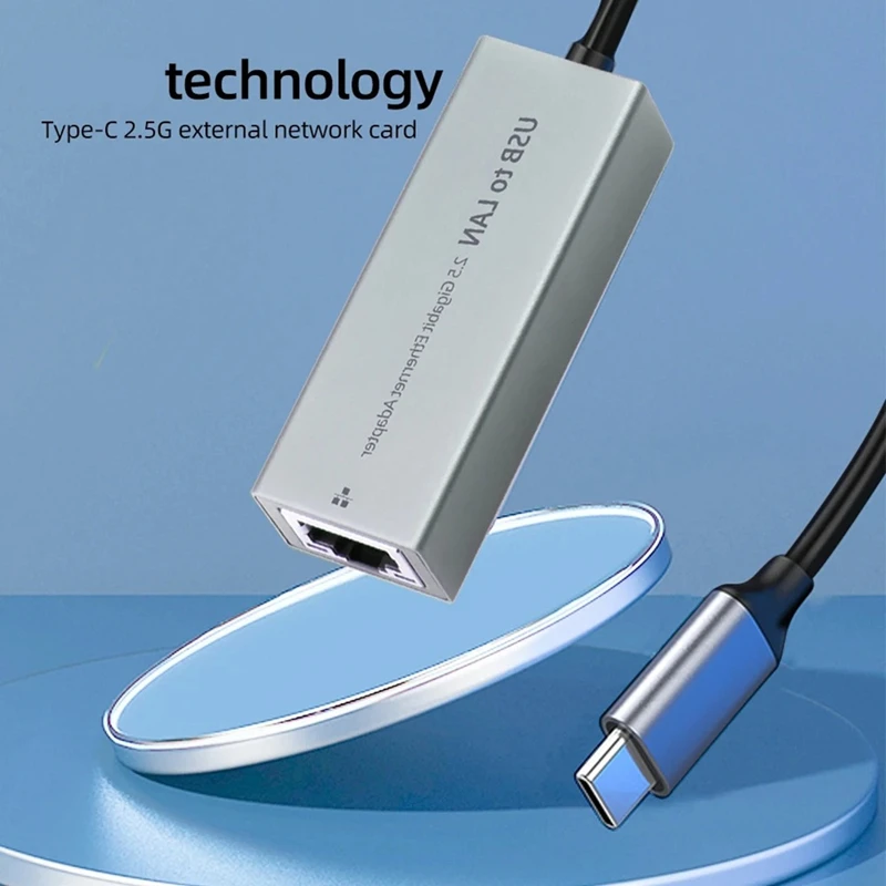 2500Mbps USB Network Adapter Ethernet Adapter 2.5Gbps Gigabit Lan USB C To RJ45 Network Card For Laptop Windows