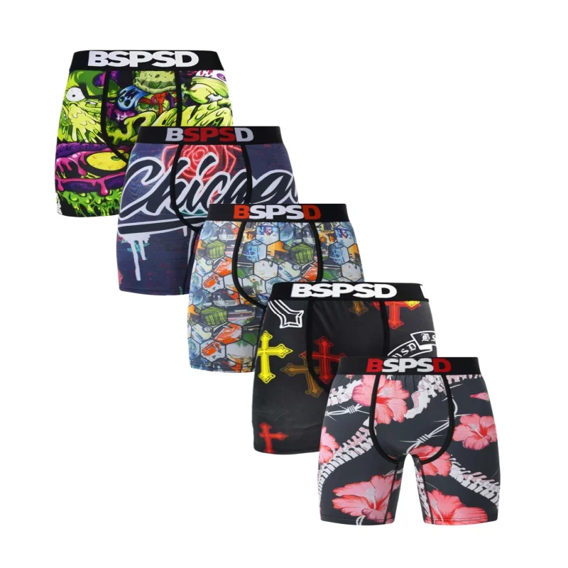 Sexy Men Underwear Boxers 5Pcs Comfort Breathable Man Swimming Underpants Plus Size S-XXL Men Panties Men's Boxers Briefs Trunks