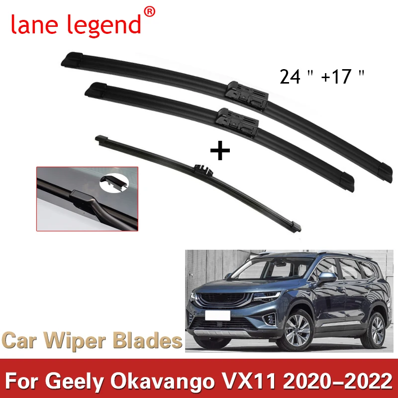 For Geely Okavango VX11 2020 2021 2022 Rubber Strip Refill Frameless Winter Wiper Blades Tablet Cleaning Auto Replacement Parts