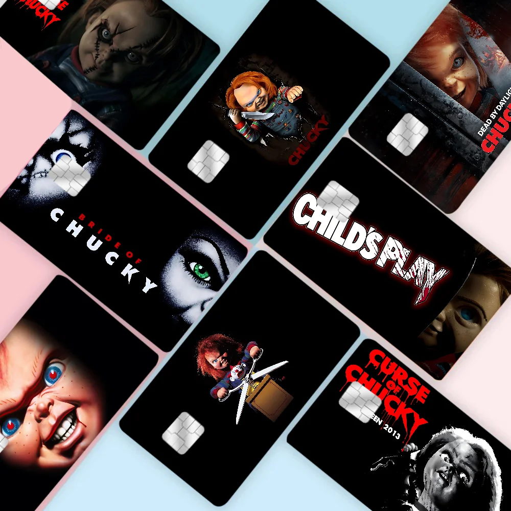 

Horror Movies Bride Of Chucky Anime Front Cover Film Sticker Skin for Credit Debit Card Small Large Chip