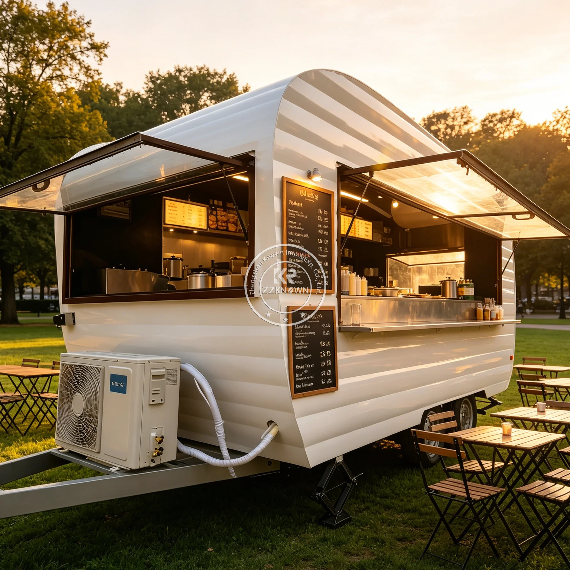 

Stainless Steel Mobile Food Trailer Outdoor Coffee Beverage Truck Commercial Street Hot Dog Food Truck With Full Kitchen