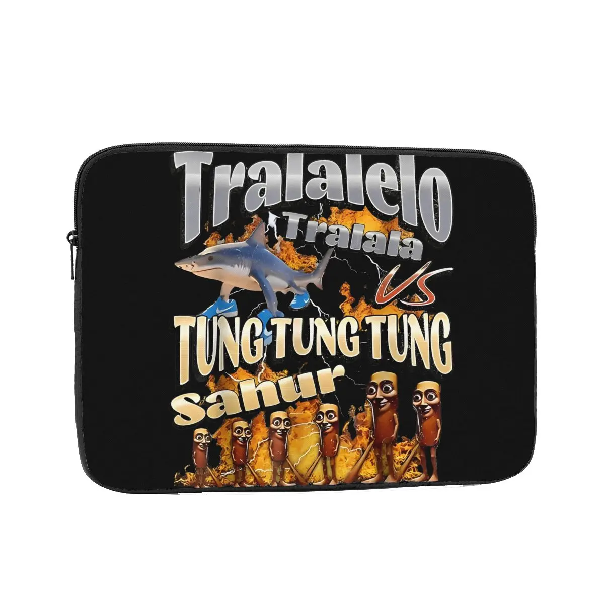 Laptop Notebook Sleeve Cover Bag Tralalelo Tralala Vs Tung Sahur Meme Computer Bag Sleeve Italian Brainrot Shockproof Case Bag