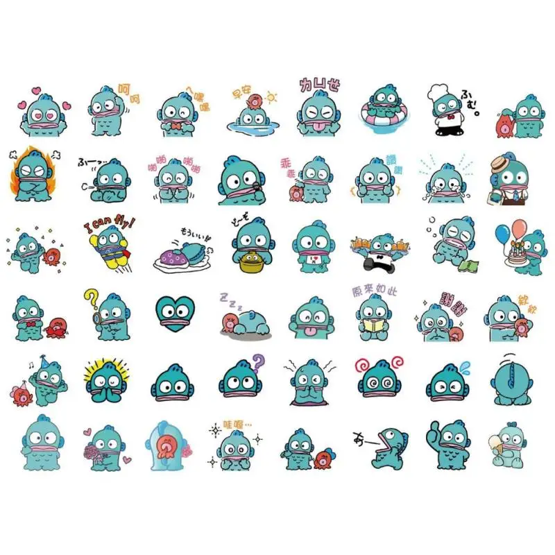 96 pièces Sanrio Hangyodon autocollants dessin animé mignon enfants décoratif cahier tasse d'eau Album de bricolage autocollants jouets cadeaux