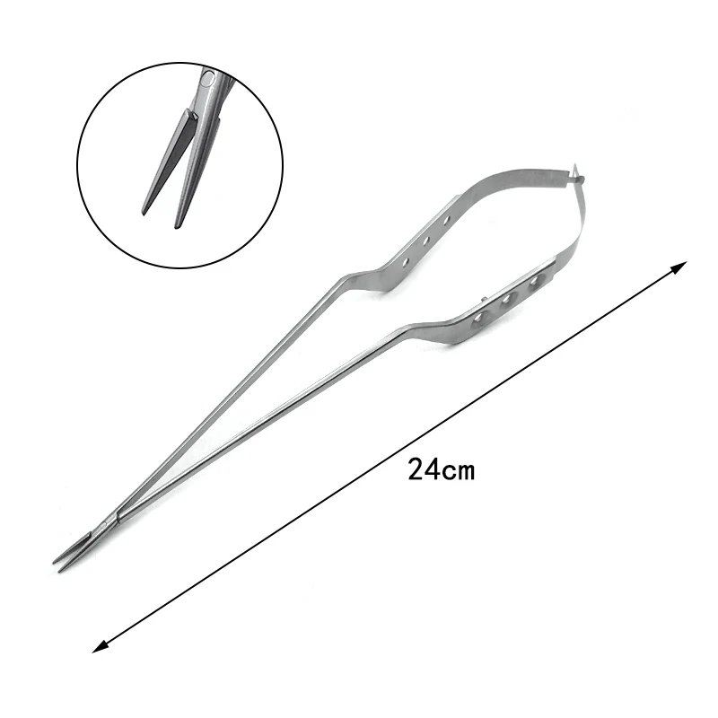 Needle Holders Microscopic Fine Needle Holders Stainless Steel Straight Elbow