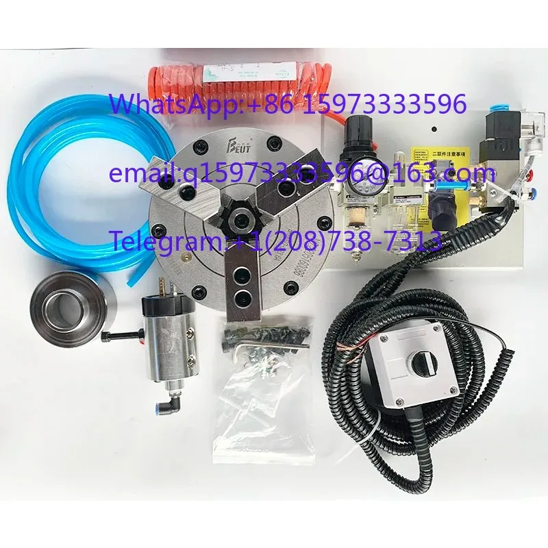 Pneumatic chuck with three claws, Zhongshi pneumatic 160/200/250 complete set of modified chucks 6 8 10 inches