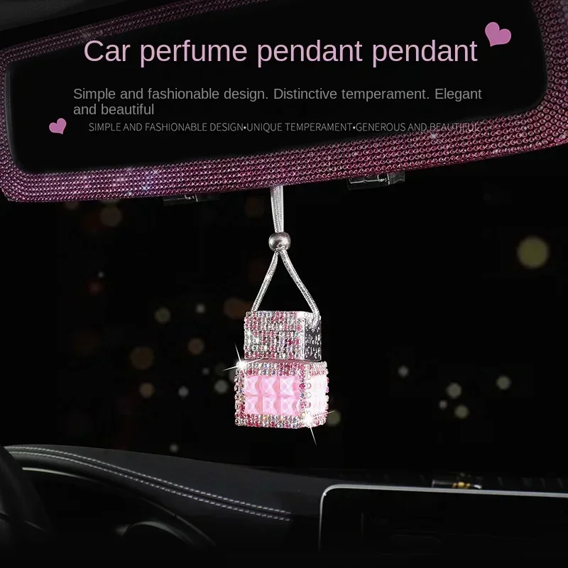 Fashion Diamond Car Accessorie Crystal Auto Rearview Mirror Pendant  full of Bling diamonds  Decoraction Ornaments Birthday Gift
