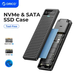 ORICO M2 NVMe SSD Enclosure Case Box 6/10Gbps USB3.2 Gen2 Instalação sem ferramentas para NVMe SATA Dual Protocol M.2 SSD Enclosure