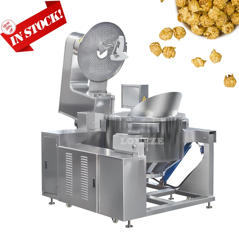 Big Capacity Automatic Industrial Caramel Flavors Gas Electric Popcorn Machine Commercial Popcorn Making Machine Production Line