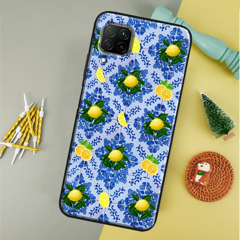 Mediterranean Lemon Case For Huawei P30 Pro P50 P40 P20 Lite Nova 9 5T Cover For Honor X8 X7 X9 50 Lite 70