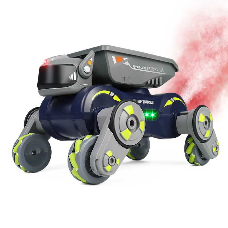 Coche acrobático 4WD RC 2,4G, Radio de Control Dual, inducción de gestos, música, luz, acrobacias, Spray, máquina de Control remoto, juguete para perros
