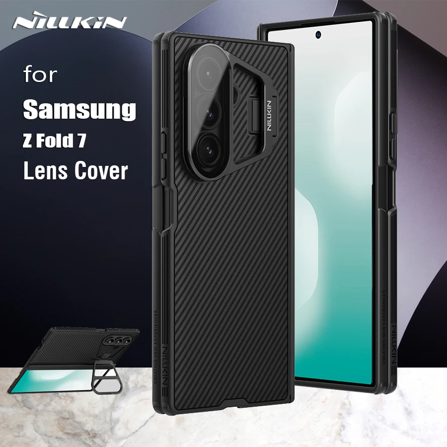 

Nillkin For Samsung Galaxy Z Fold 7 5G Case Lens Camshield Prop Shockproof Matte Transparency Camera Stand Cover Protection
