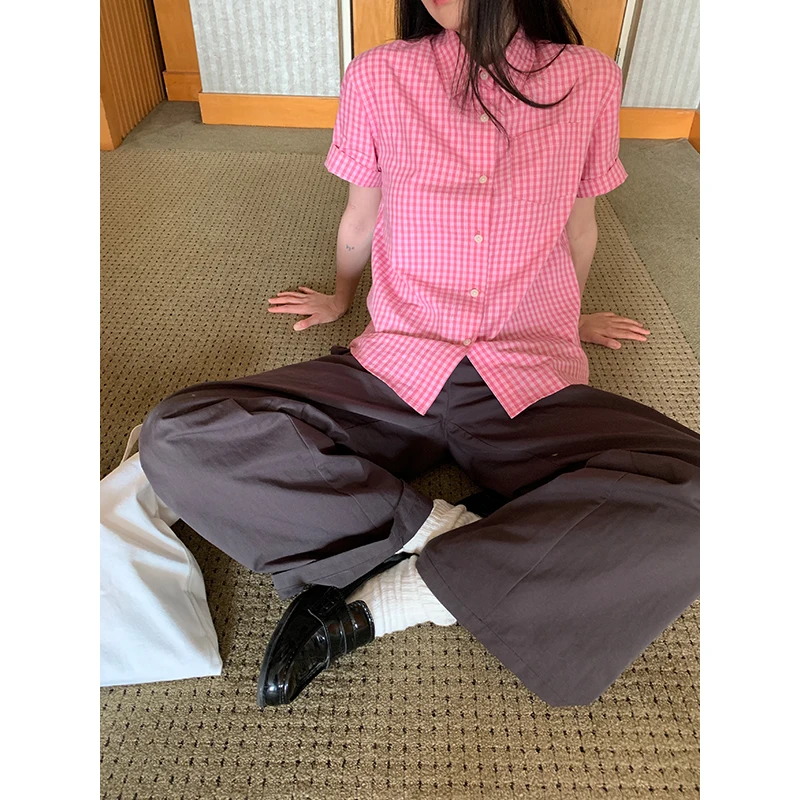 

Engli Design Sensation Ретро клетчатый ort Sve Свободный повседневный женский летний солнцезащитный топ Удобный дышащий