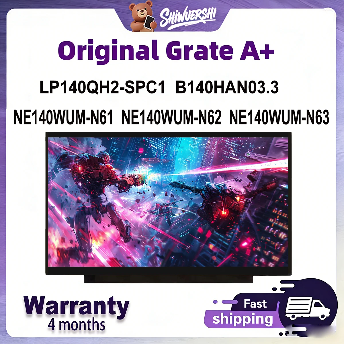 

Wholesale 14 inch Laptop Lcd Screen Monitor Panel Slim LP140QH2 SPC1 B140HAN03.3 NE140WUM N61 NE140WUM N62 NE140WUM N63