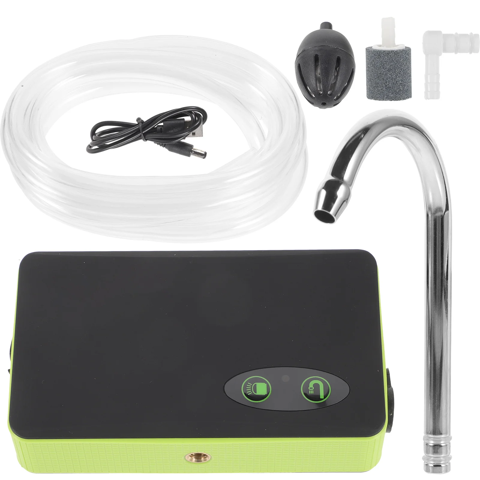 

Portable 3-In-1 Induction Charging Oxygen Pump Fishing Water Absorber With Led Light For Aeration Bait Mixing Green