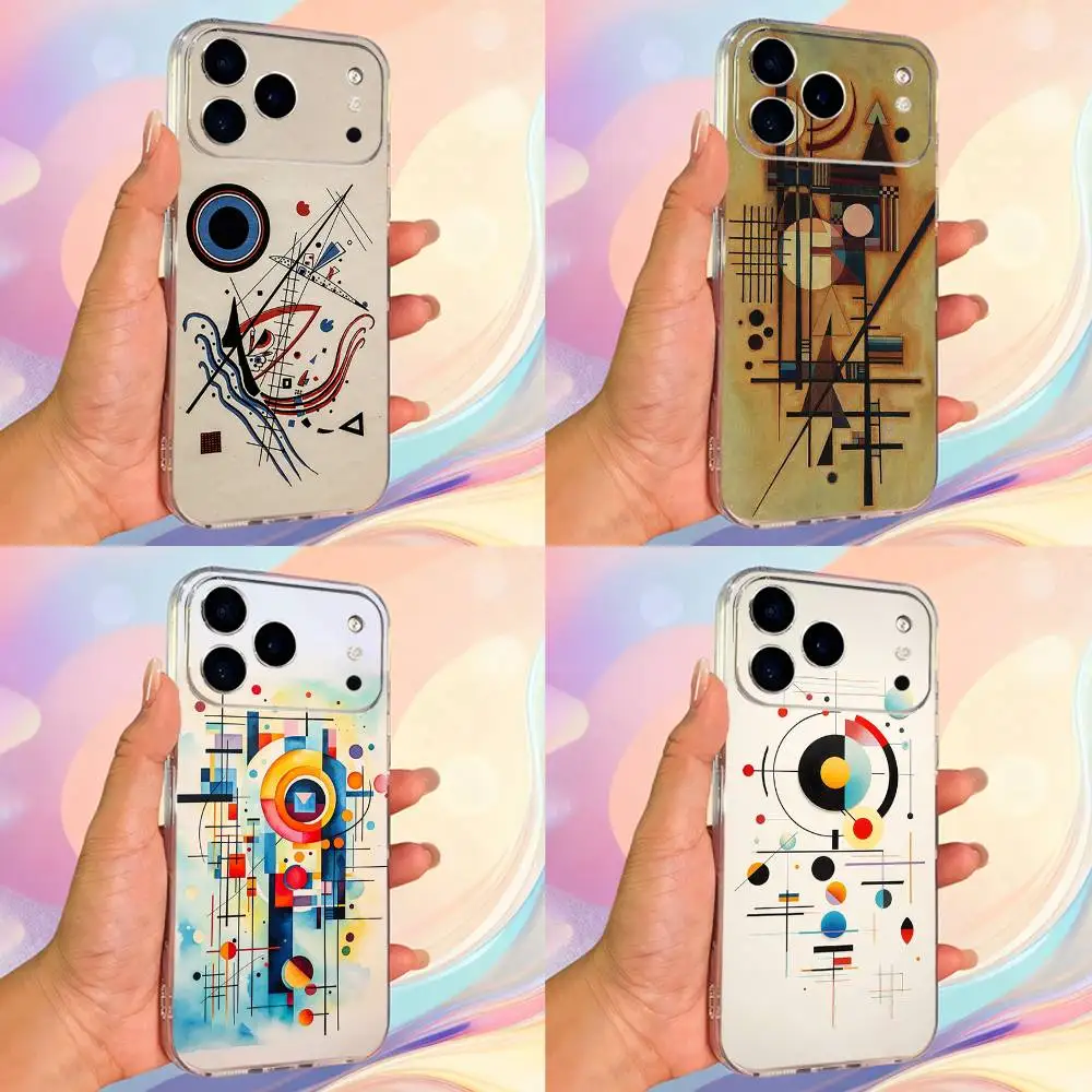 

Art W-Wassily K-Kandinsky Phone Case For iPhone 14,13,12,11,17,16,15,Pro,Max,Plus,X,XS,XR,SE,Mini Transparent Soft Cover