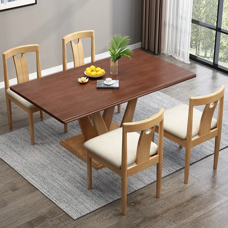 

Modern Luxury New Design Cheap Wooden Restaurant Furniture 6 Chairs Dining Room Solid Wood Round Dinner Table Set
