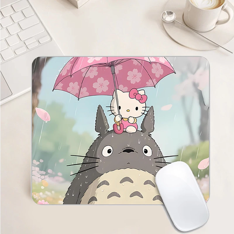 Meu vizinho totoro kawaii borracha gaming mousepad anime dos desenhos animados impresso gamer costura mesa de jantar tapete de teclado de computador