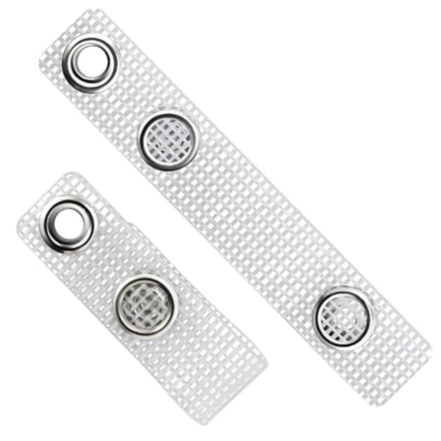 60 Pcs ID Badge Holder Straps Plastic ID Badge Straps with Snaps and Eyelets for Name Tag, Lanyard, Key Ring