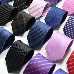 67 Styles Men's Ties Solid Color Stripe Flower Floral 8cm Jacquard Necktie Accessories Daily Wear Cravat Wedding Party Gift