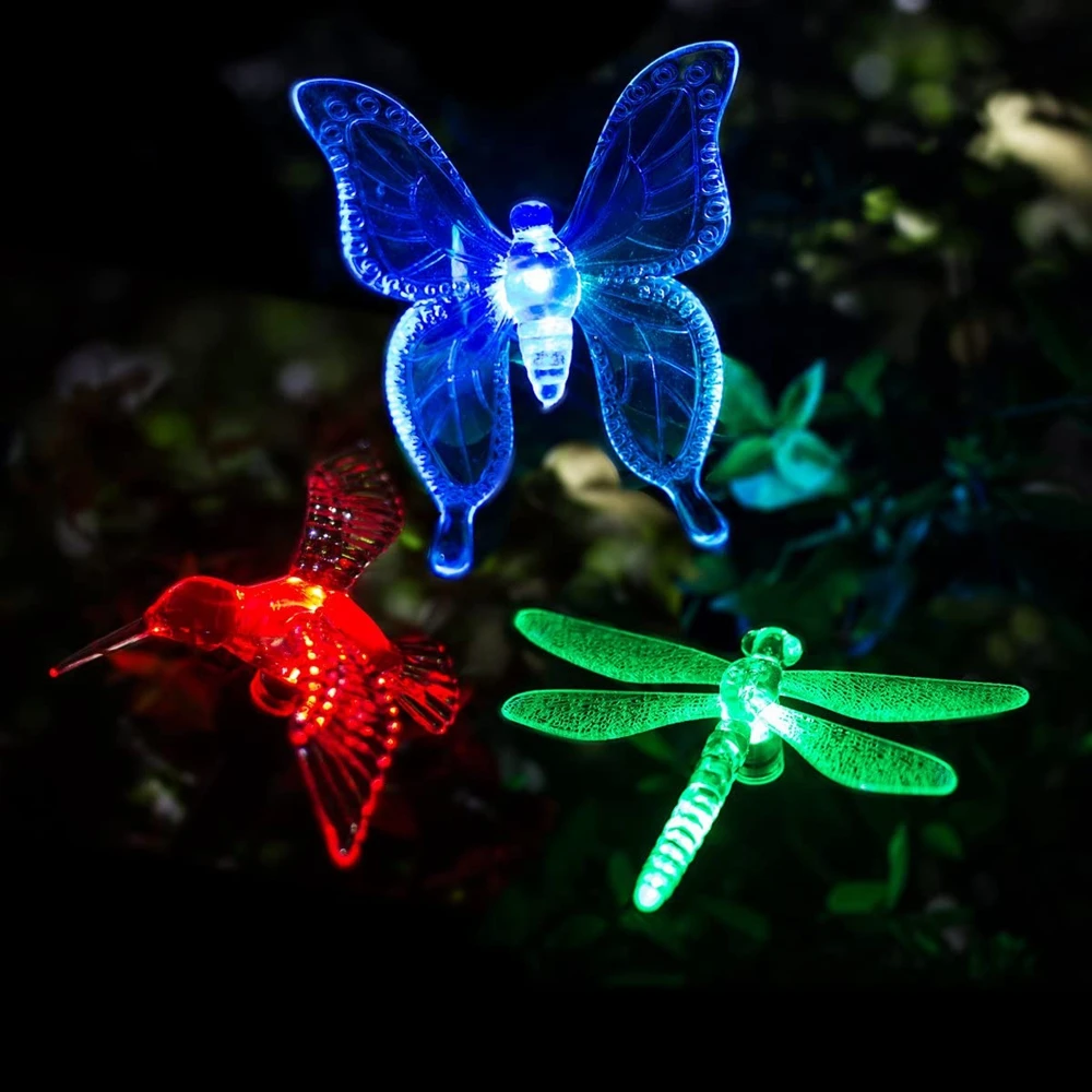 3 Pack Solar Garden Light Outdoor Solar Figurine Stake Light Color Changing Solar Landscape Light For Yard Lawn Patio Pathway