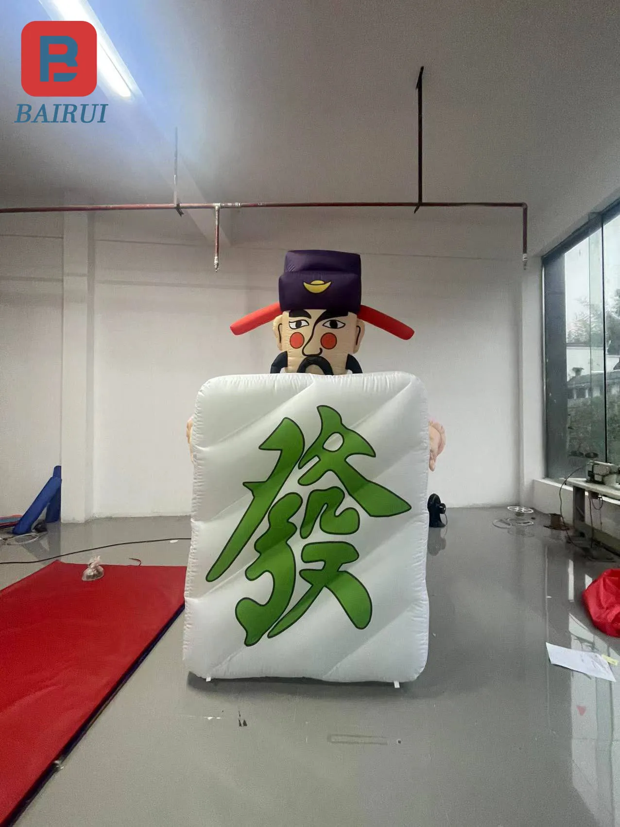 Cartoon Inflatable Mah-jong God of wealth issued fortune into treasure mascot gold ingot